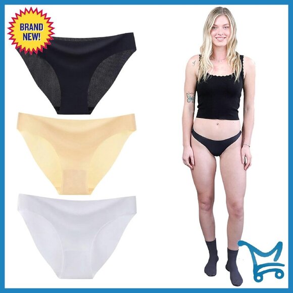 Other - Seamless Silk Panties 3-Pack - Moisture-Wicking Nylon/Spandex - Sizes S-XL